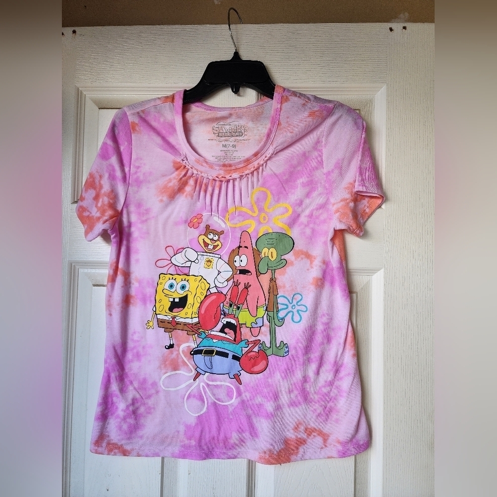 Nickelodeon Pink Tie-Dye SpongeBob Kids T-Shirt